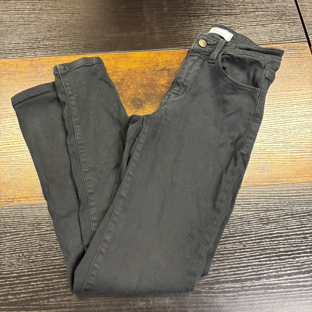 KanCan Signature Womens Mid-Rise Ankle Skinny Jeans Black VBK1587A Size 25